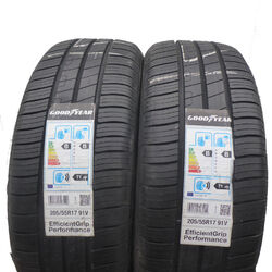 2 x GOODYEAR 205/55 R17 91V EfficientGrip Perfor.Sommerreifen 2019 VOLL WIE NEU