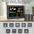 Funk Wetterstation Mit Farbdisplay Thermometer Innen-Außensensor Digitale Wecker