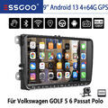 Autoradio Android 13 GPS Navi KAM 4+64G Für VW GOLF 5 6 Passat B6 B7 Touran Polo