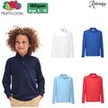 Fruit Of The Loom schlichtes langärmeliges Poloshirt Jungen | Kinder Smart Freizeit Tops