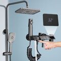 Duschsystem Grau LCD Duscharmatur mit Regendusche und Handbrause Duschset DE