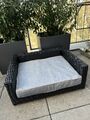 RATTAN Schlafplatz Hundebett Hundesofa Katzensofa Katzenkorb Bett schwarz