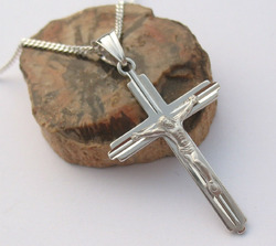 Herren Kreuz Anhänger Echt Silber 925 Jesus Christus mit Kette Männer Kommnion