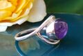 ♞ Ring Auge aus lila Amethyst Sterling Silber 925 Gr 18,4