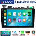 9'' 2DIN Autoradio Android 13 4+64G Carplay GPS NAVI BT WIFI RDS USB DAB+ Kamera