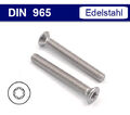 Senkkopfschrauben DIN 965 ISO 14581  Torx - M2 M3 M4 M5 M6 M8 M10 - Edelstahl A2