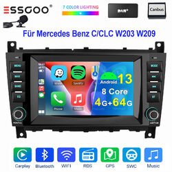 4+64G Android13 Autoradio Für Mercedes C-Klasse W203 CL203 CLK C209 GPS NAV DAB+