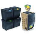 Mülleimer Set 4x25L Mülltrenner Sortibox Recycling Abfalleimer Papierkorb 