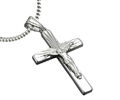 925 ECHT SILBER RHODINIERT *** Kruzifix Jesus Kreuz Anhänger 28mm Kette optional