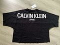 Calvin Klein Jeans Damen T-Shirt Gr. XL oversized schwarz Neu mit Etikett Logo