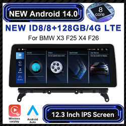 12,3'' Multimedia Carplay Autoradio Mit GPS Navi 8-Kern 4G Für BMW X3 F25 X4 F26