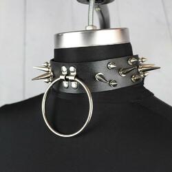 Punk Schmales BDSM SM Erotik Halsband mit Ring der O Slave O-Ring Bondage Leder