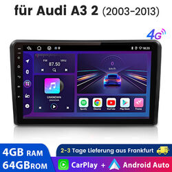 Für Audi A3 S3 RS3 Q3 2003-2013 Android 13 Carplay Autoradio GPS Navi DAB 4+64GB