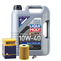 Motoröl 10W40 LIQUI MOLY Mos2 Leichtlauf 5L+HENGST Ölfilter+Ölablassschraube