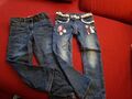 2 Kinder Mädchen Jeans Gr. 104 von PocoPiano Thermojeans, Topolino mit Stickerei