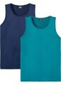 2er Pack Funktions-Tanktop Gr. 48/50 (M) Dunkelblau + Petrol Herrentop Shirt Neu