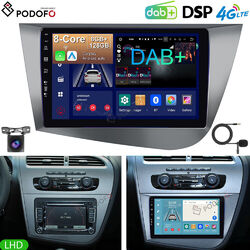 8+128G 8-Kern DAB+ Autoradio Navi Für Seat Leon 1P1 2005-2012 GPS DSP Android 13