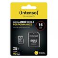 Intenso Micro SDHC Karte 16GB Speicherkarte UHS-I Performance 90 MB/s Class 10