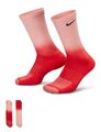 Nike Everyday Plus gepolsterte Crew-Socken rot Ombre Krawatte gefärbt 8-11 groß 2 Paar