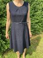 Kleid Zero Dunkelblau Blau Navy 38 M Gürtel, Jersey, Waffel Design, neu