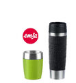 EMSA Thermobecher Kaffeebecher Travel Cup Limette 0,2l + Mug Classic Black 0,36L