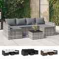 Garten Lounge Set Kissen Gartenmöbel Sitzgruppe Sofa 2-tlg. Poly Rattan vidaXL