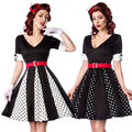 50er Jahre Pin Up Vintage Rockabilly Kleid mit rotem Gürtel Retro-Kleid BELSIRA