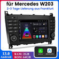 CarPlay DAB+Android 13 Autoradio GPS EQ Navi Mercedes CLC/CLK/C Klasse W203 W209