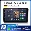 Android 13 2+64G Für Audi A3 S3 RS3 Autoradio GPS NAVI RDS CARPLAY SWC BT FM DAB