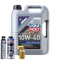 Motoröl 10W40 LIQUI MOLY Mos2 Leichtlauf 5L+HENGST Ölfilter +Spülung +Cera Tec