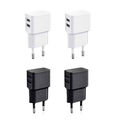 4X Dual USB Schnell Ladegerät (2x weiß + 2x schwarz) 8 USB Ports mit 12W / 2,4A