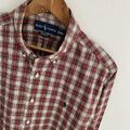 Polo Ralph Lauren Vintage Hemd L Large Herren Rot Tartan Karo Baumwolle Classic Fit