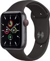 Apple Watch SE [GPS + Cellular, inkl. Sportarmband schwarz] 44mm Aluminiumgehä G