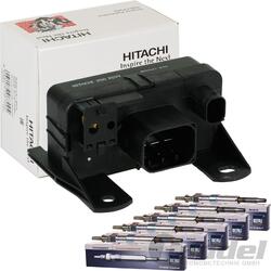 HITACHI STEUERGERÄT GLÜHZEIT+ 5x BERU GLÜHKERZEN für MERCEDES E-KLASSE W210/211