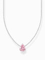 Thomas Sabo KE2213-051-9-L45V Silberne Kette mit pinkfarbenem Tropfen Anhänge...