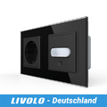 LIVOLO Schuko Steckdose + Bewegungsmelder Touch Sensorschalter UP Glasrahmen