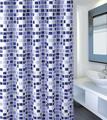 MSV Duschvorhang 180x200cm Anti Schimmel Textil Badewannenvorhang Mosaiko Blau