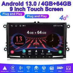 4+64GB Android13 Autoradio GPS Navi Carplay SWC für VW Golf Touran Tiguan Passat