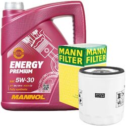 MANN-FILTER ÖLFILTER + 5 LITER 5W-30 MANNOL ENERGY PREMIUM MOTORÖL API SN/CF