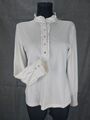 Peter Hahn Damen Shirt Langarmshirt Rüschen Baumwolle Gr. 36 S Weiß