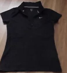 NIKE Poloshirt T Shirt Damen Damenshirt kurzarm schwarz Gr. M