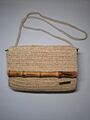 Heidi Klein beige Raffia Umhängetasche gewebte Tasche