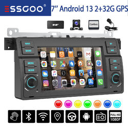Android 13 Carplay Autoradio 32G GPS NAV DAB+ Kam Für BMW 3er E46 318 320 325 M3