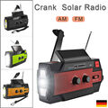 Solar Handkurbel Radio Empfänger AM/FM Radio mit  Taschenlampe Notfall Power DHL