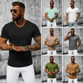 T-Shirt Kurzarm Unifarben V-Neck Slim Fit Casual Basic Herren OZONEE 20380 MIX