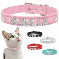 Hundehalsband Personalisiertes mit Strass Namen Buchstaben Lederhalsband XS-L