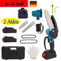 Akku Kettensäge 4+6 Zoll Mini Elektro Kettensägen Handkettensäge Mit 2 Akku DE