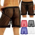 Herren Boxershorts Transparent Slip Dessous Mesh Shorts Kurze Hose Strandshorts