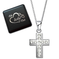 Damen Halskette mit Herz Anhänger echt 925er Silber Gravur Schmuck Box für FrauÜBER 900 verkauft❤️Dose "ICH LIEBE DICH" - "FÜR DICH"❤️