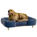 Hundesofa, Haustiersofa mit Kissen, Hundebett mit Erhöhtem Design Polyester